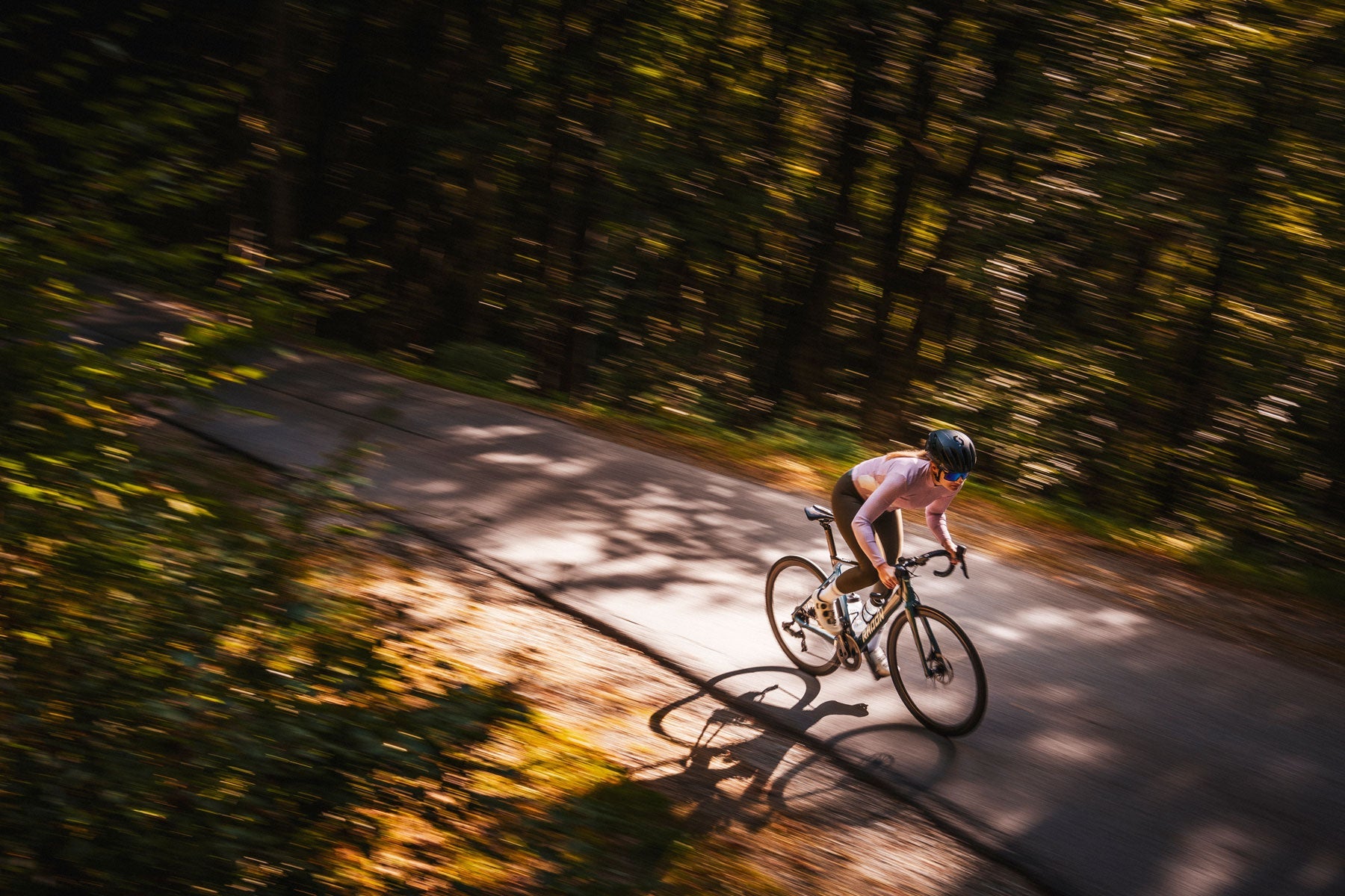 on the bike.